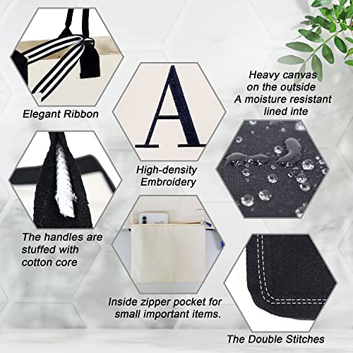 Beegreen Personalized Gifts For Women Canvas Tote Bag For Women Who Have Everything Embroidery 13Oz Self Care Gifts For Women Teacher Friends Sister Birthday Gifts For Her Mom Monogrammed Beach Bag K #TOP5