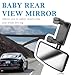 360° Curved Baby Car Mirror without Dead Angle,Clip on Car Seat Mirror for Baby Rear Facing Clips Onto Rearview Mirror,Adjustable Baby Mirror for Car SUV Truck