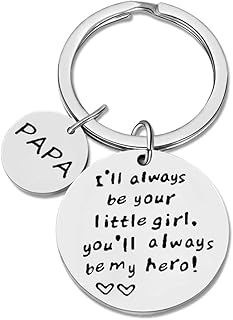 I'll Always be Your Little Girl Keychain for Papa Christmas Gifts for Grandfather Granddad Grandad Gifts Ideas Grandpa Papa Birthday Gift from Granddaughter