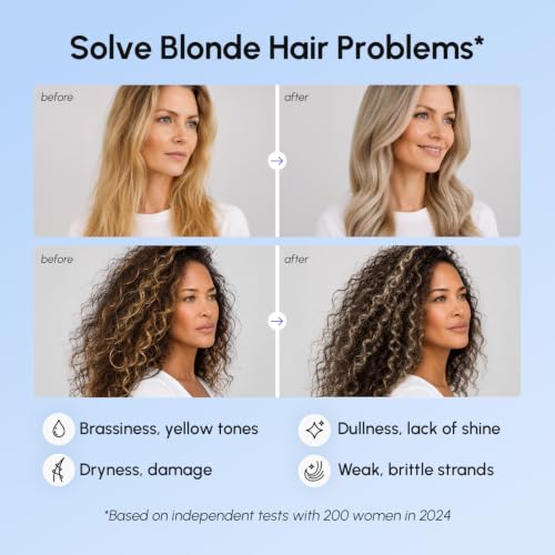 Image of MAREE Anti Yellow Purple Hair Mask for Damaged Hair - Purple Deep Conditioner & Blonde Toner - Hydrating Deep Conditioning for Dry, Curly, Blonde, Orange, Brassy, Bleached - Mascarilla para el Cabello