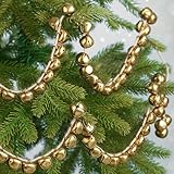 Suncalla 5.9 ft Vintage Christmas Bells Garland for Tree Mantel Stairs Garland Accessories Mini Hanging Jingle Bell Craft for Christmas Home Kitchen Cabinet Fireplace Porch Indoor Outdoor Decor