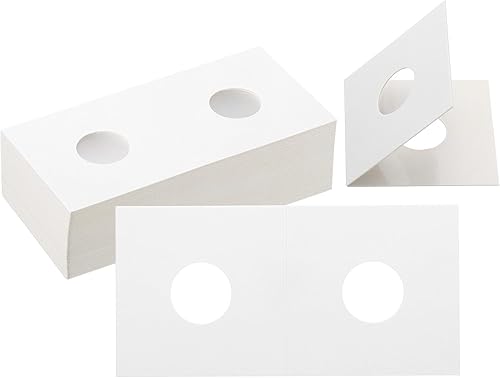 PATIKIL 2 x 2 monedas, paquete de 100 soportes de cartón de 0.689 in, soportes de monedas de papel para coleccionista de suministros de colección de