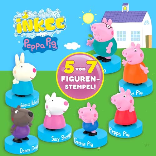 INKEE SURPRISE - 5er Set Peppa Pig Badekugeln Kinder mit Überraschung, Peppa Wutz Spielzeug für die Badewanne, mit Erdbeer-Duft & Schaumstoff-Effekt