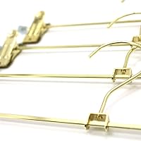 Vista 8 de Paquete de 30 perchas de metal dorado de 13.7 pulgadas con gancho giratorio