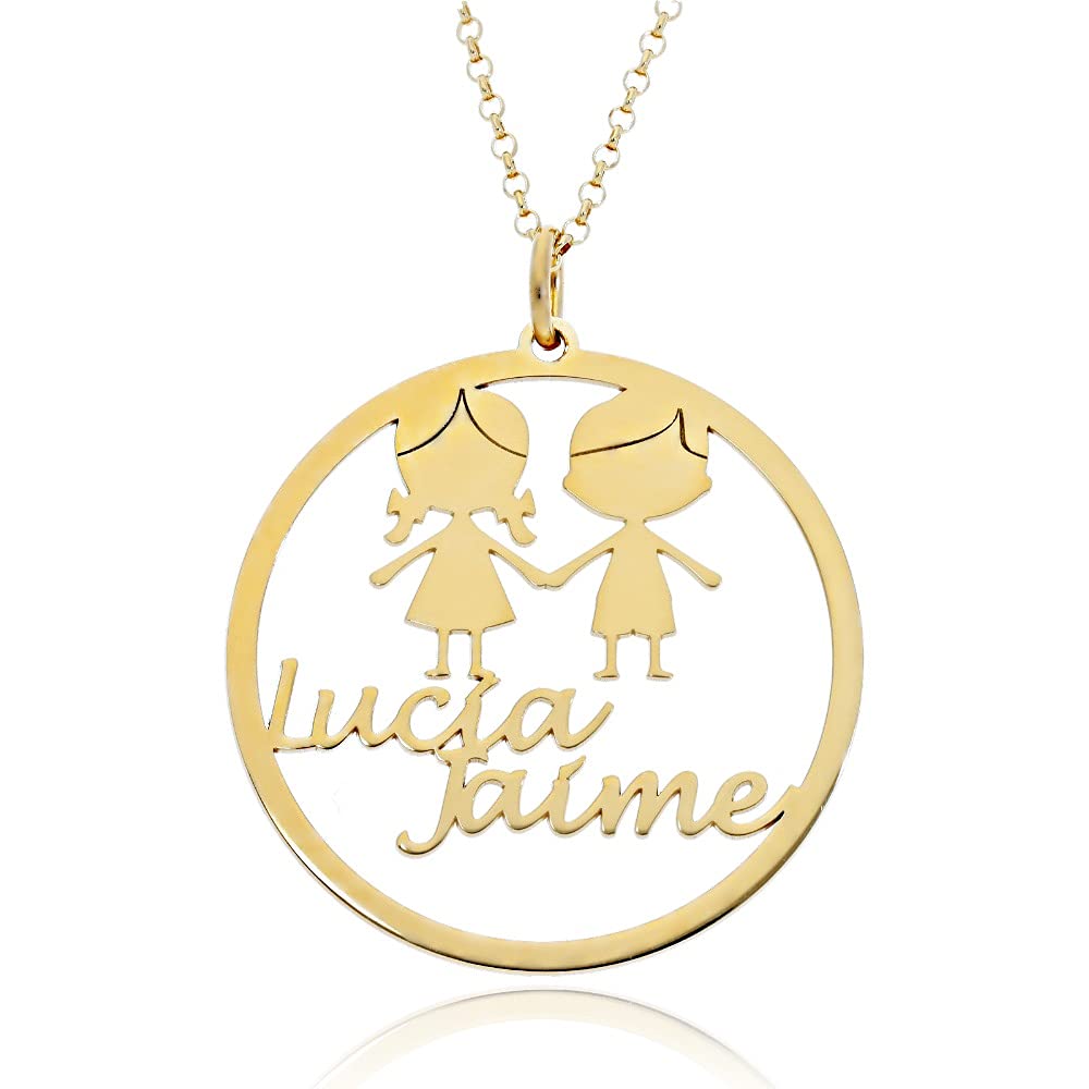 Collar con Nombres Niños Personalizado - Añade los Nombres de tus Hijos entre 1 y 3 Niños - Regalo para mamá