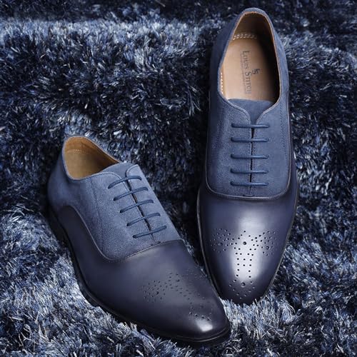 Image of LOUIS STITCH Men's Formal Shoes | Handcrafted European Leather Brogues | Lace-Up Style for Business, Formal (LSEUBGSU)