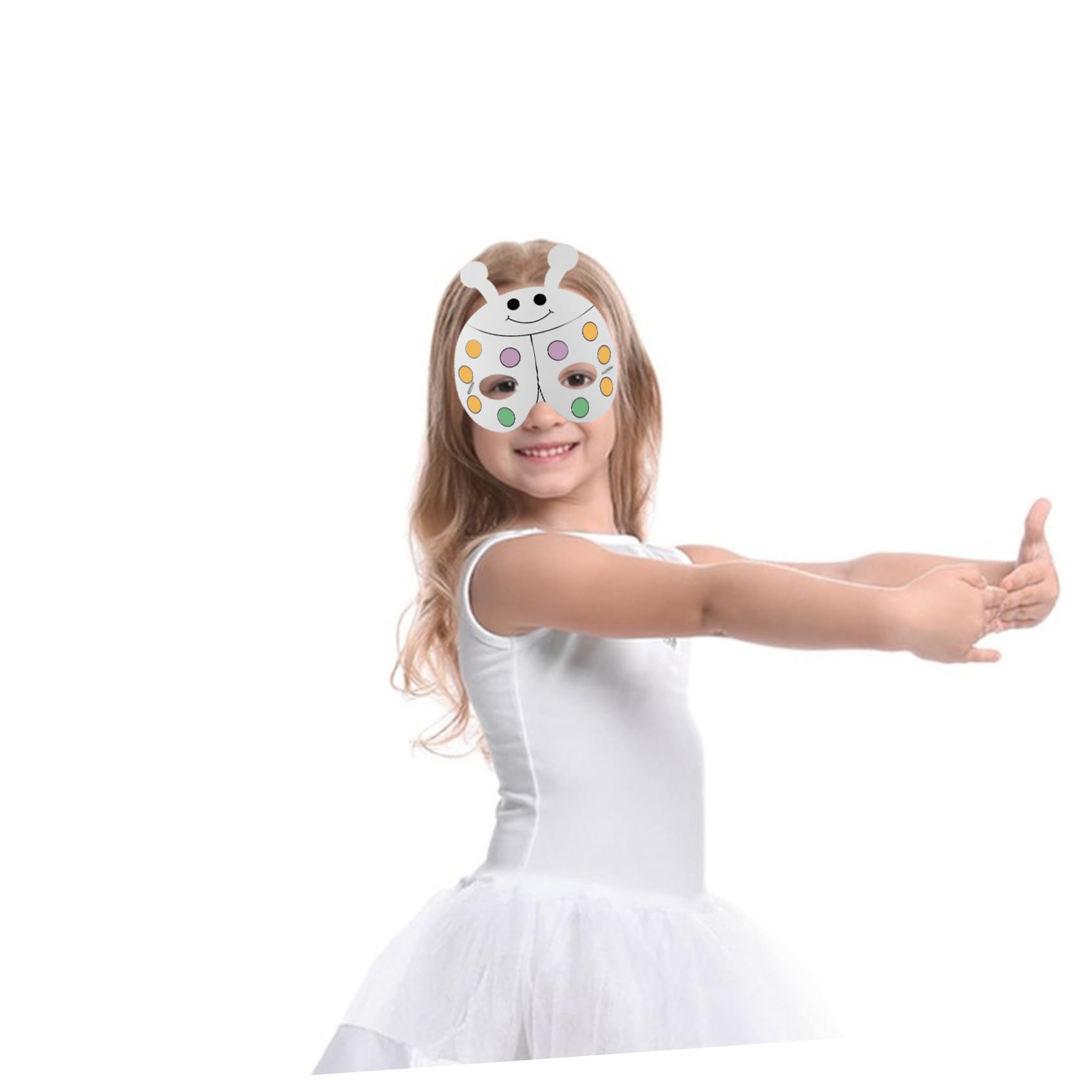 TOYANDONA Maschera Pig Mask per Bambini Set DIY con Maschere Bianche di Carta e Plastica per Colorare e Creare, per Spettacoli Teatrali e Attività Creative, con Pennarelli Stile Casuale