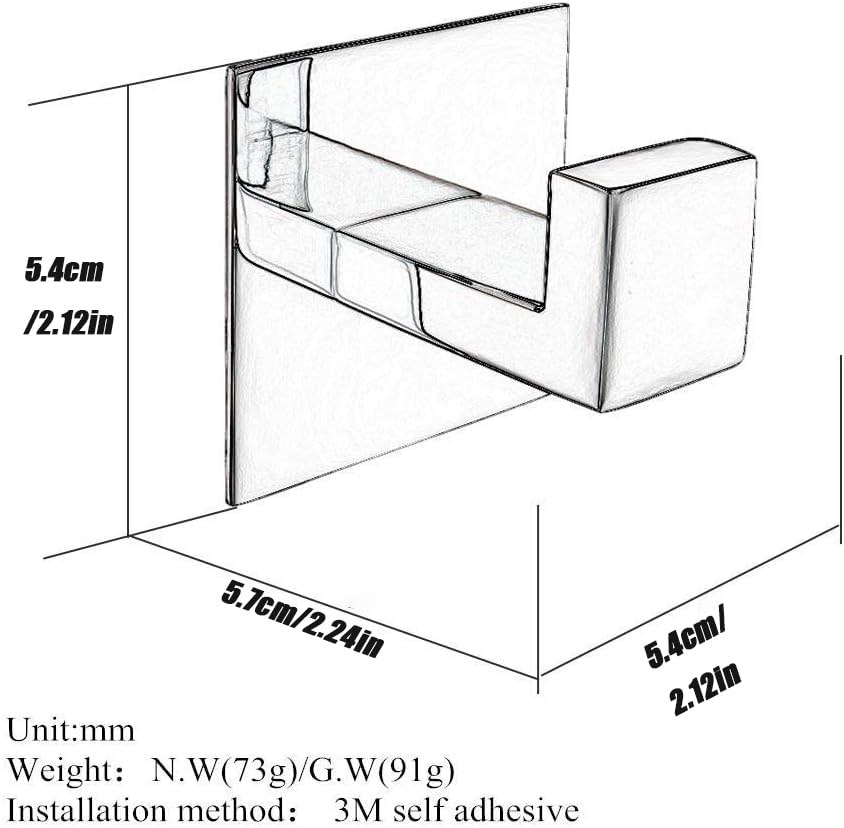 Ganchos de pared impermeables para accesorios de cocina resistentes al óxido pack de 4 8