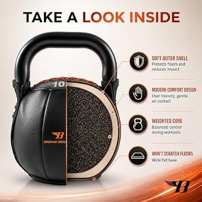 Bionic Body by Kim Lyons Soft Kettlebell with Handle | Soft Weight for Strength Training, Conditioning, Core & Full Body Workouts | Ergonomic Grip | Home Gym, Cross Training, HIIT & Functional Fitness Equipment