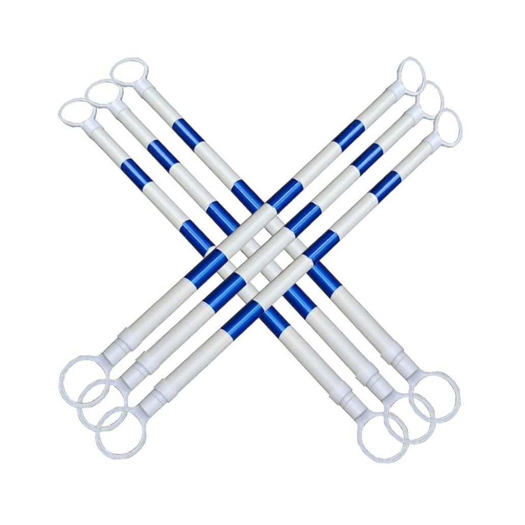 Barriere Retrattili Per Coni Stradali Asta Di Collegamento Telescopica Retrattile For Barricata A Cono Stradale Esclusi I Coni Stradali (12 Pcs)(White and blue,6Pcs)