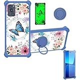 jioeuinly Capa BLU F92E compatível com BLU F92E 5G capa de telefone [com protetor de tela de vidro temperado][PC rígido + silicone macio][suporte de anel] [efeito luminoso] YGL-LHD