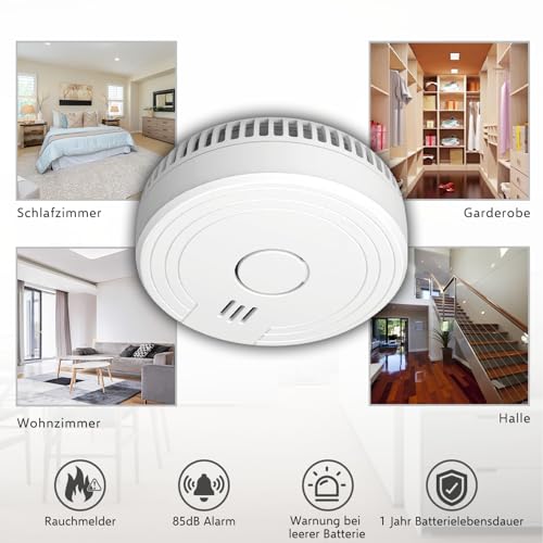 ELRO FS1801 | 4-Teiliges Rauchmelder-Set | 10 Jahre Sensor | Entspricht der Europäischen Norm EN14604 | Weiß | Set mit 4 Stück