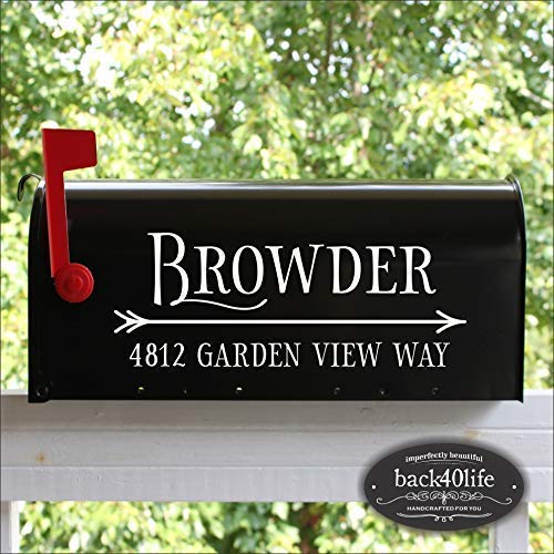 Personalized Mailbox Numbers - Street Address Vinyl Decal - Custom Decorative Numbering Street Name House Number Gift E-004w - Back40Life