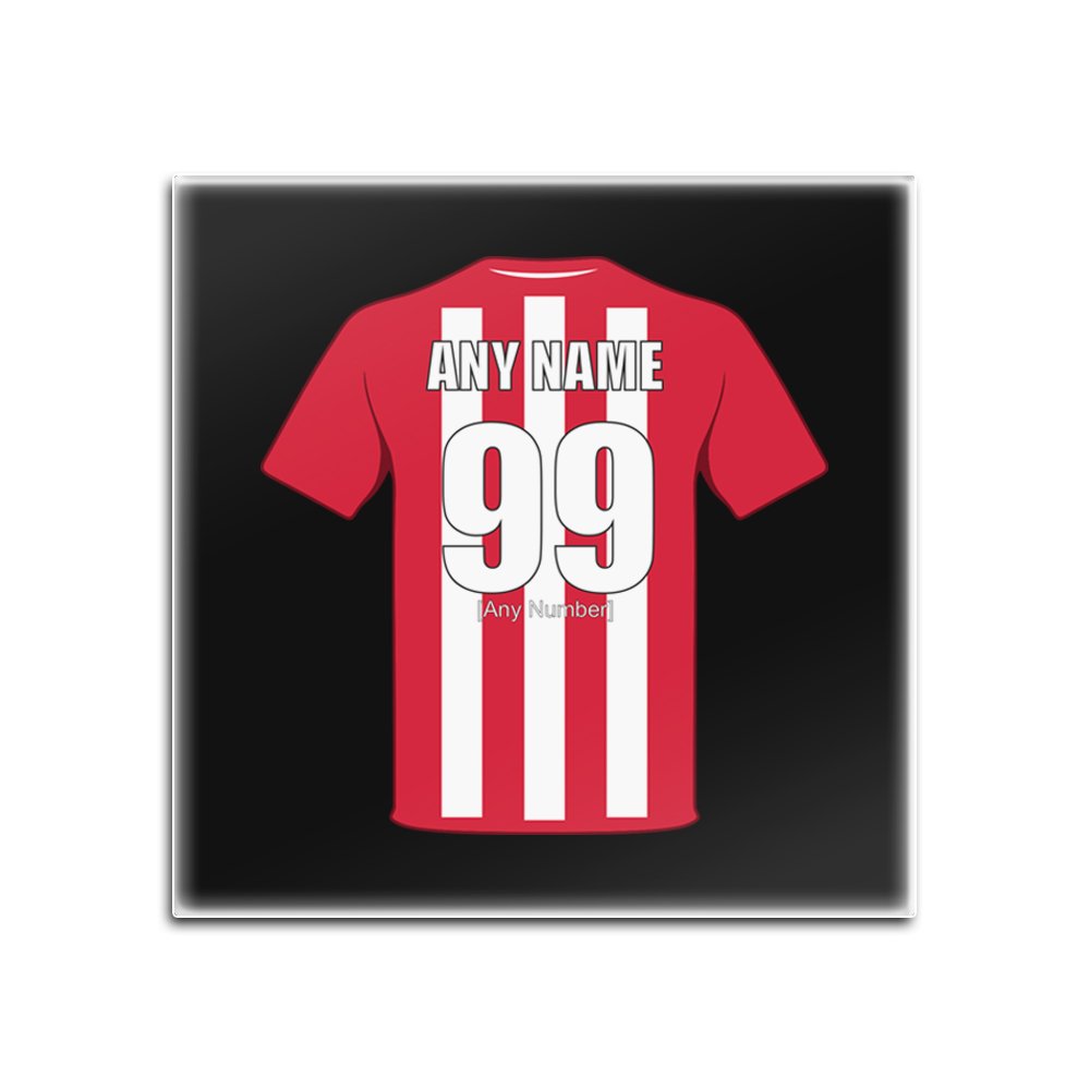 UNIGIFT Personalised Gift - Stoke City Square Gloss Hardboard Coaster (Football Club Design Theme, Colour Options) - Any Name/Message on Your Unique Mat Pad - The Potters