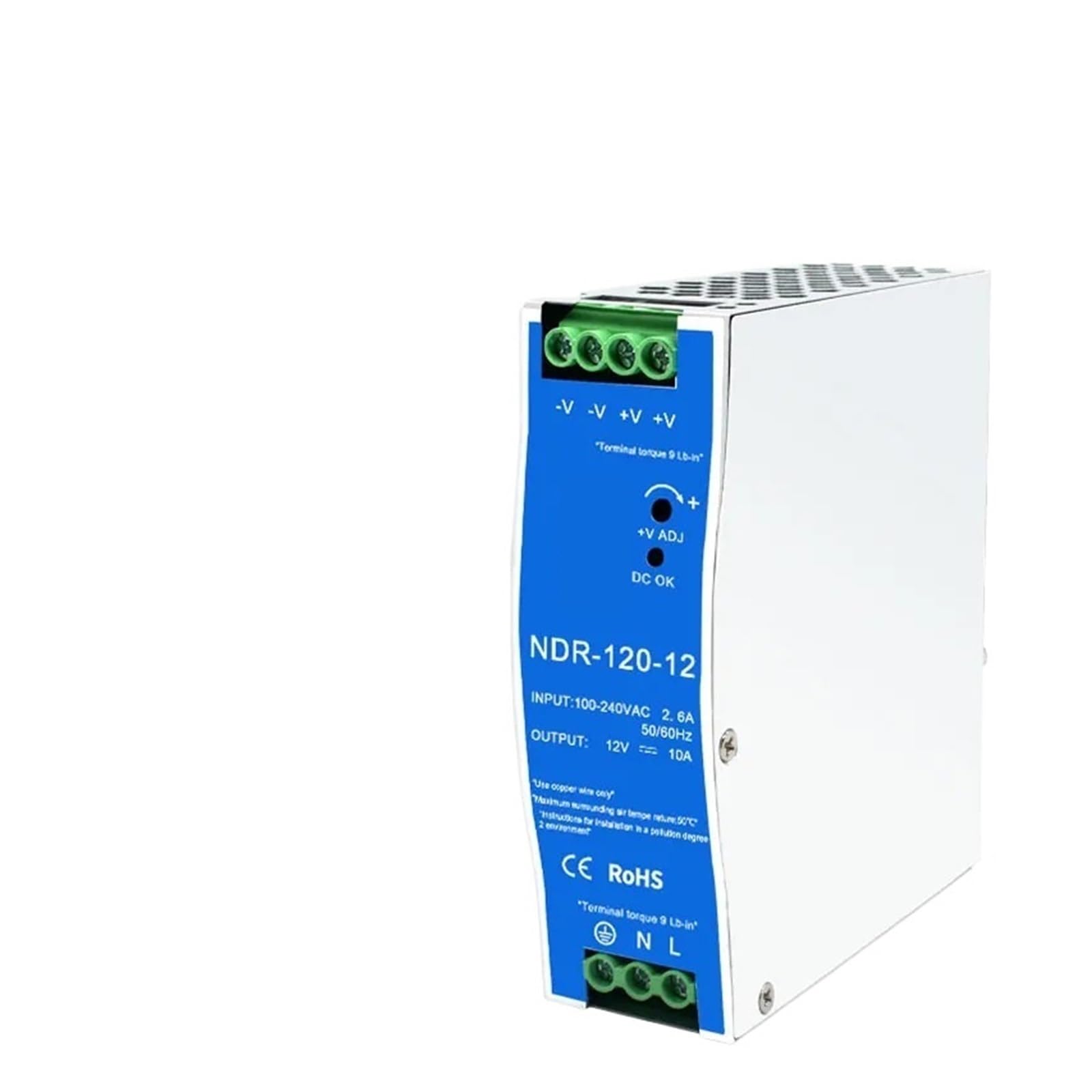 JJKKOZVQF Switching Power Supply NDR-75W 120W 240W 480W 12V 24V 48V AC/DC Single Output Power Transformer(NDR-240-12 12V20A)