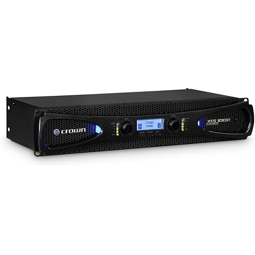 Crown, 2 Channel Class D DriveCore Professional Power Amplifier with DSP, Band Pass Filters & Peakx Limiters. XLR/RCA Inputs, Black, 350-Watts (XLS1002)