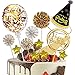 LIVESTN Decoration Gateau Anniversaire,Joyeux Anniversaire Cake Topper Gâteau Anniversaire Décoration Confettis Ballon Étoiles Gâteau Topper,pour Décorer Gâteau d'anniversaire (Or)