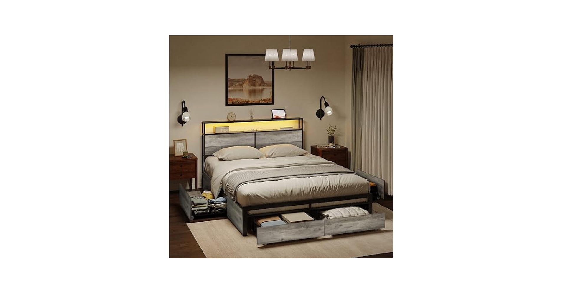 ★kaページ★louren satin setup Amazon.com: Likelalaso 24 Inch High Queen Bed Frame with