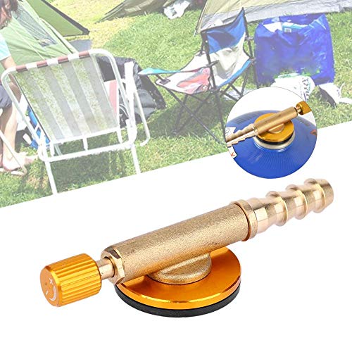 BOROCO Camping Gas Pipe Valve,Brass Gas Refill Adapter Safety Stove Burners Switching Valve for Outdoor Camping (Yellow)