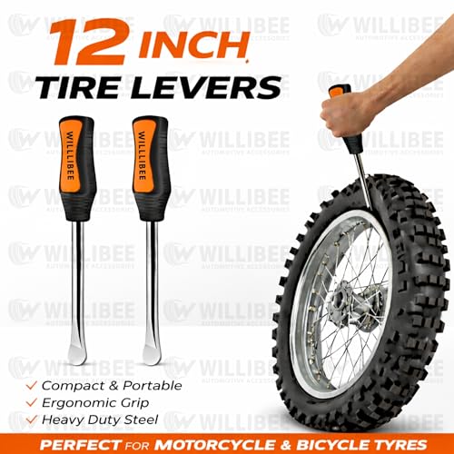 Image of WILLIBEE Heavy Duty Tyre Levers for Cycle & Bike | Tire Changing Tools for Two Wheelers | Size-12 INCH (Pack of 2)