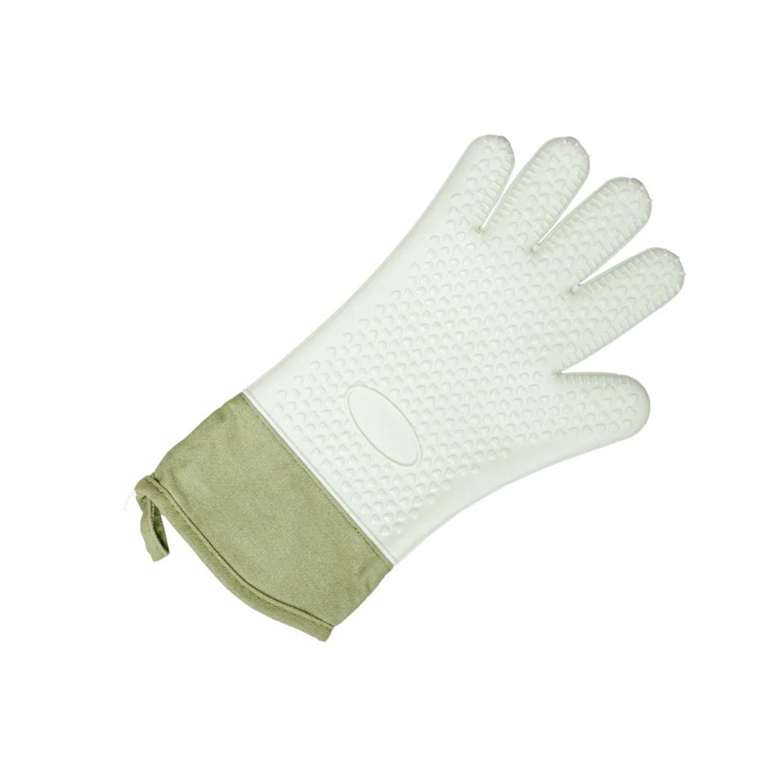 Oven Gloves Long Silicone Oven Mitts With Finger BBQ Gloves Heat Resistant Cooking, Kitchen Mittens And Pot Holder Sets(Light Green 1PC)