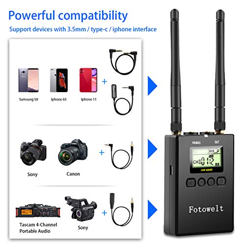 Microfono Lavalier Wireless in Metallo UHF a 100