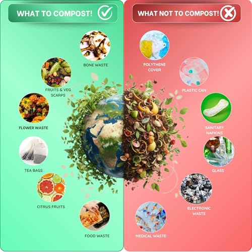 Image of Green rich Organic Composter 25 ltrs + 1 Bag Microbes (5 ltrs) - Convert Kitchen Waste to Manure