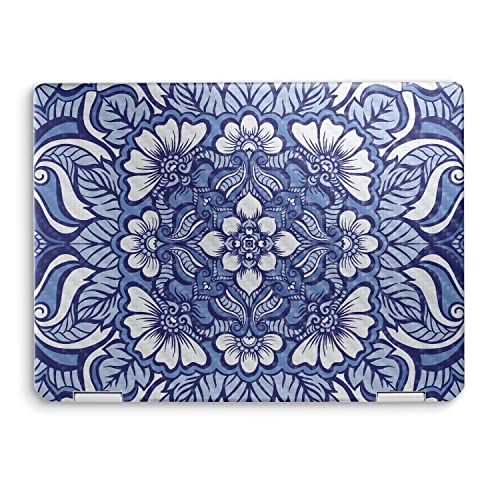 Image of MightySkins Carbon Fiber Skin Compatible with HP Spectre x360 14 inch (2022) Full Wrap Kit - Flower Mandala | Protective Durable Textured Carbon Fiber Finish | Easy to Apply | Made in The USA