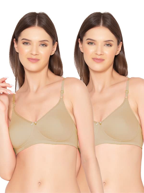Image of Groversons Paris Beauty Women's Pack of 2 Seamless Non-Padded, Non-Wired Bra (COMB09)