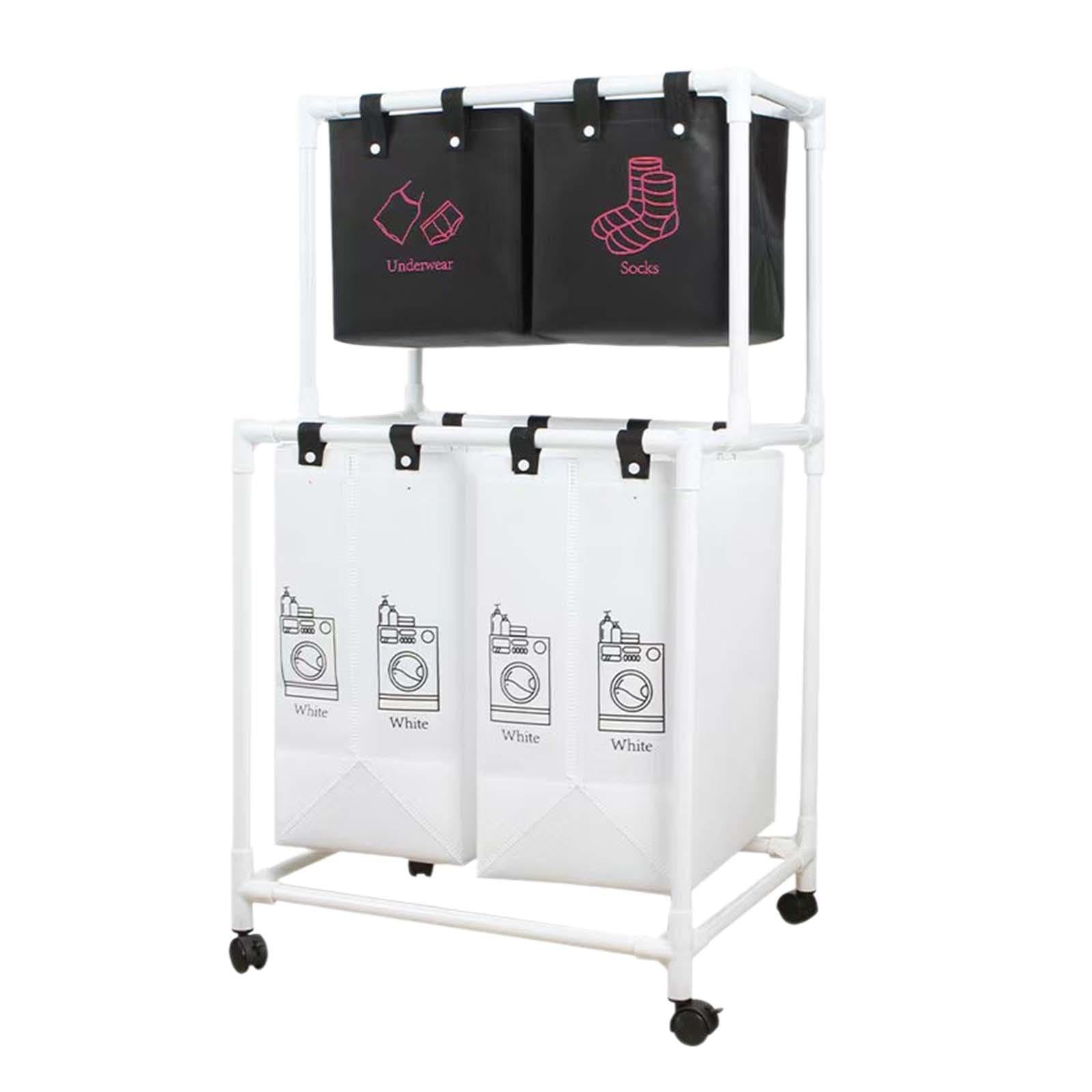 Cesto de Ropa con Ruedas, Estructura de Acero, Gran Capacidad, Bolsa para Guardar Ropa Sucia, Amplia Abertura, Adecuado para Dormitorio, Lavadero, Bañ, M