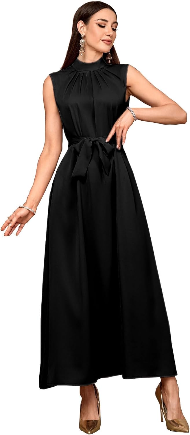 Women's Islamic Abaya Muslim Basic Inner Dress Robe Sleeveless Tank Long Dress