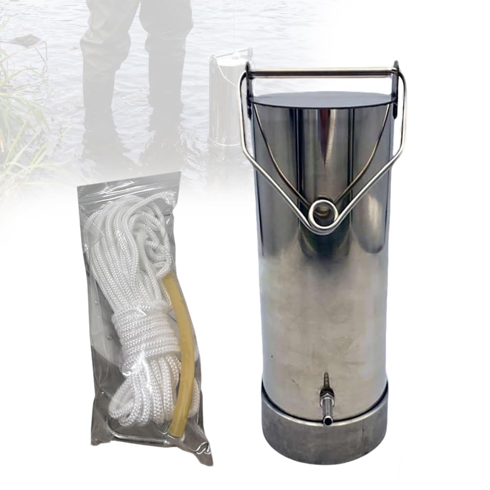 Cazo para Muestreador de Agua,Cubo de Muestreo de Acero Inoxidable 304 Engrosado,Vaso de Péndulo para Muestreadores de Laboratorio con Contrapeso,2.5L