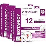 BOTANICY D-Mannose + Cranberry Akut - Bei Blasenentzündung & Harnwegsinfektion - PROCISTIN® D-Mannose-Pulver mit Cranberryextrakt - inkl. Löwenzahn, Kürbissamen, Vitamin C, L-Methionin - 36 Sticks