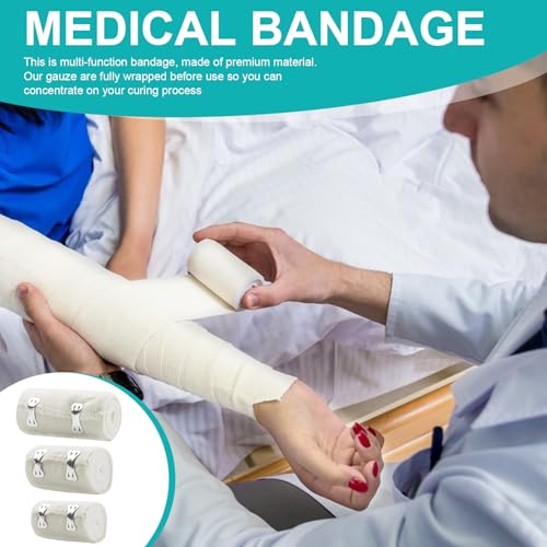 6 Stück Elastischer Verband Elastische Bandage Kompressionsbinden Elastischer Verband mit Metallclips Gedehnt Luftdurchlässig für Handgelenke Knöchel Knie für Verstauchung Verletzungen