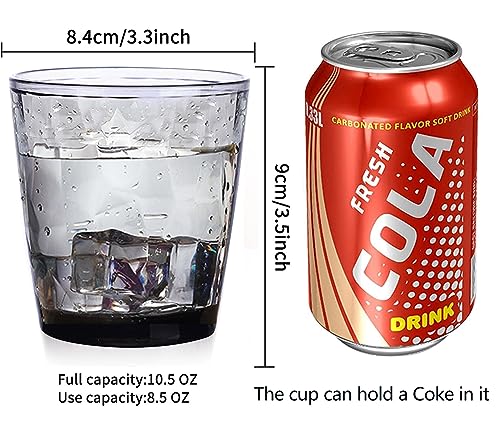Plastic Tumblers, 300ml Unbreakable Glasses Acrylic Drinking Glasses, Reusable Water Cups Cocktail Glasses - Image 3