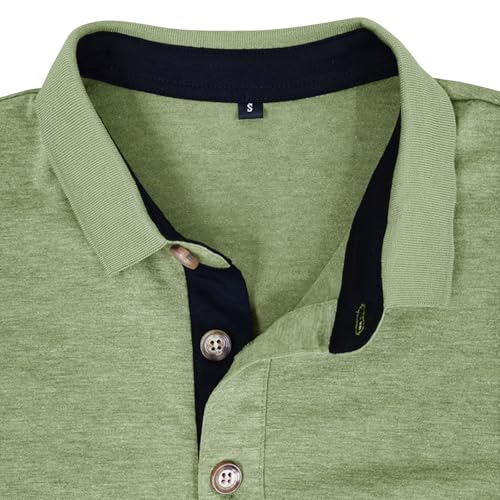 Image of Men's Short Sleeve Polo Shirts Buttons Collared T Shirts with Pocket