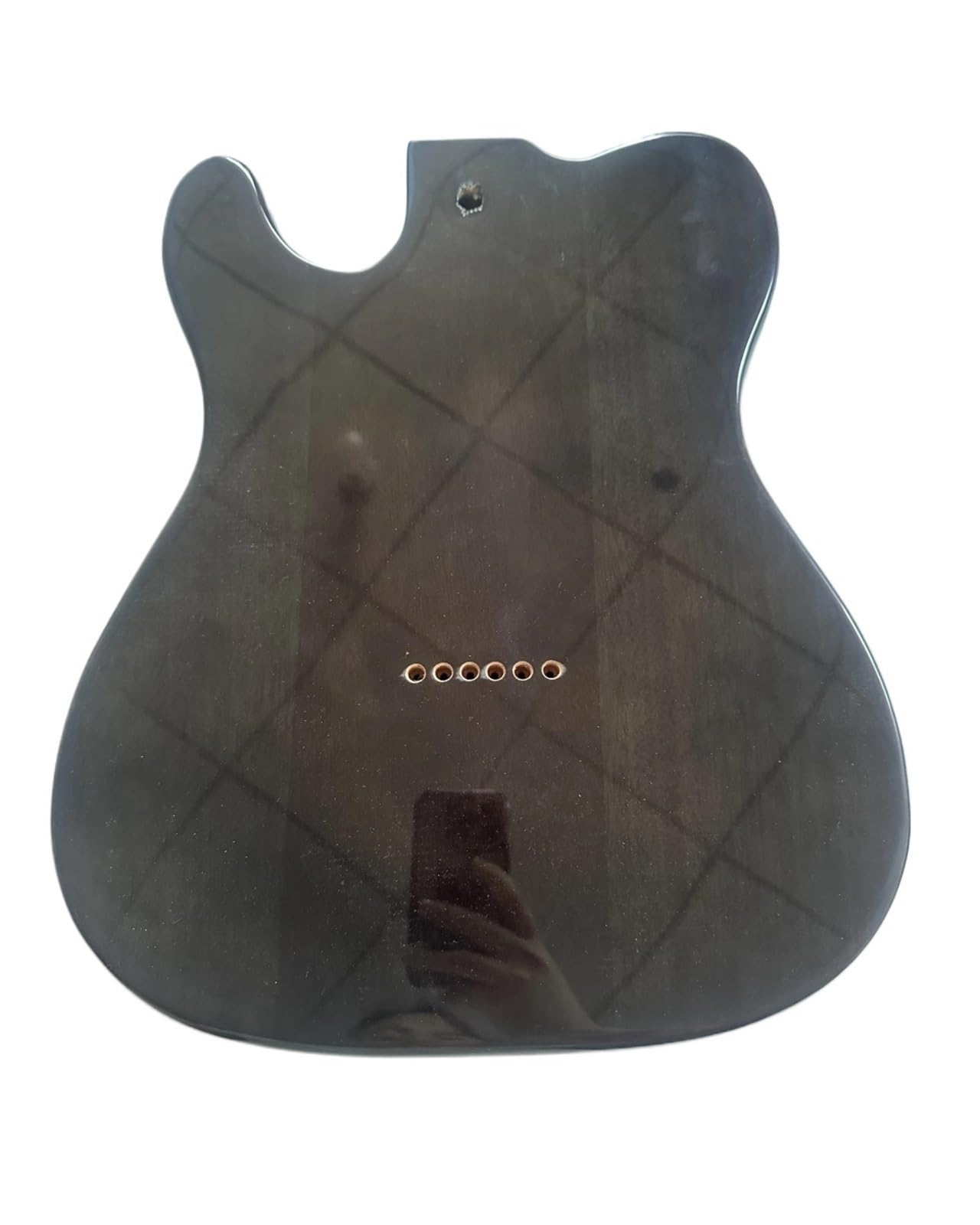Corpo della chitarra, finitura lucida, acero spalted fiammato, legno di mogano africano, parte fai da te, alcuni graffi difettosi, con bordo, 5,6 cm(Green)