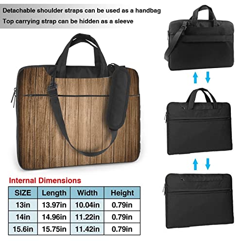 Bolso para portátil unisex con textura de tablones de madera miniatura 3