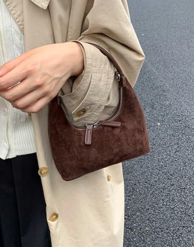 Crescent Crossbody Bag Women’s Suede & PU Leather Adjustable Shoulder Bag 2025 Retro Chic Handbag for All Seasons4