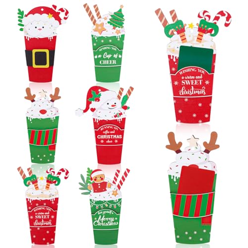 Portatarjetas de regalo de café para decorar tazas en invierno