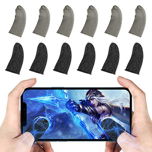 Newseego PUBG Mobile Game Finger Sleeve [12 Pack], Touch Screen Fingerhülse Ultradünn Atmungsaktiv Anti-Sweat Empfindliche Ziel- und Zieltasten für Überlebensregeln/Knives Out für Android & IOS