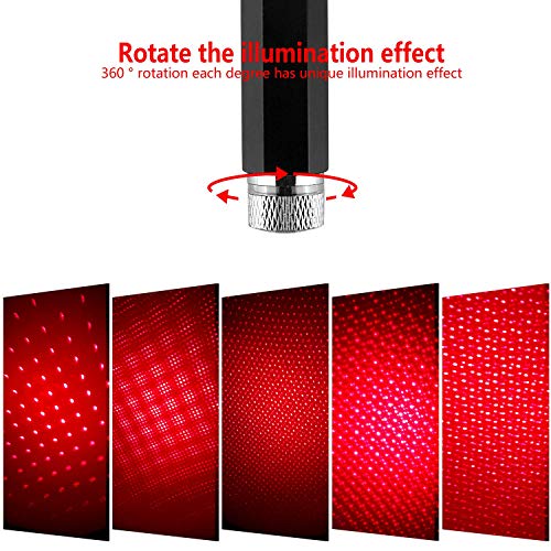 Ledcare Qvevdacar Usb Star Projector Car Roof Lights, Portable Adjustable Romantic Interior Car Usb Night Light Decorations For Car, Ceiling, Bedroom (Red) #TOP2