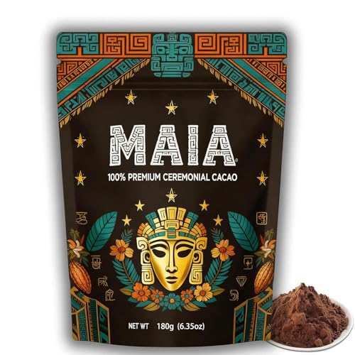 Maia Ceremonial Cacao, with Flavanol, Theobromine, Magnesium & Flavonoids Blend, Supports Circulation & Cardiovascular Health, Balances Mood, Boosts Energy, Zero Sugar(1pc)
