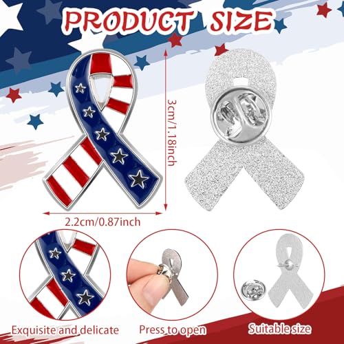 Image of Yinkin 48 Pcs 4th of July Label Pins 250th Anniversary Enamel Pins Bulk American Patriotic Brooch Memorial Day Gift Independence Day Backpacks Clothes Bags Accessories
