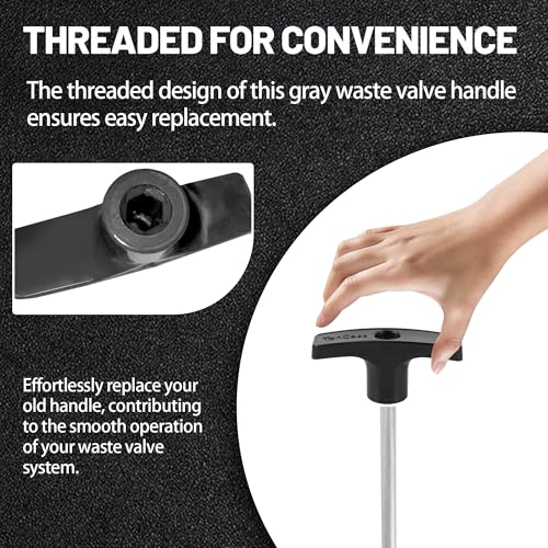 image for TonGass (2-Pack, Black Upgraded Alloy RV Waste Valve Handle Replacemen