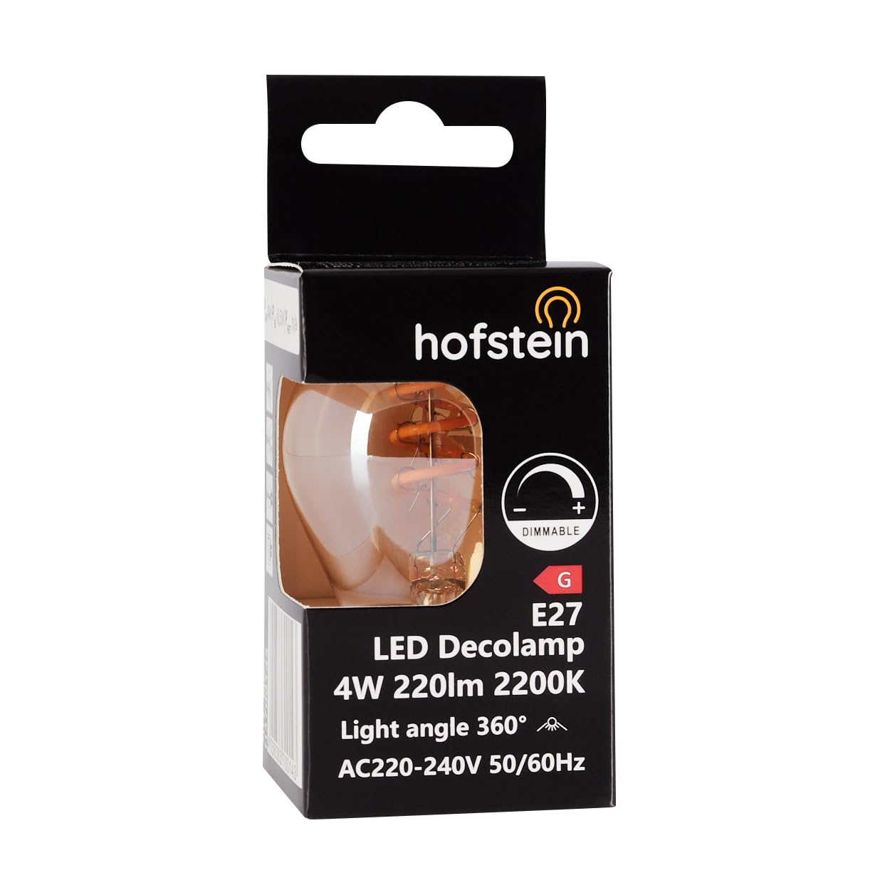 HOFSTEIN E27 LED Warmweiss Glühbirne Vintage Kugel 10er Set 4 Watt 220 Lumen 2200 Kelvin G45 Dimmbar Leuchtmittel für Gemütliche Atmosphäre In Wohnräumen