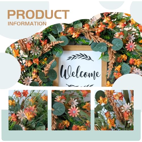 22" Artificial Fall Wreath for Front Door  - image 2