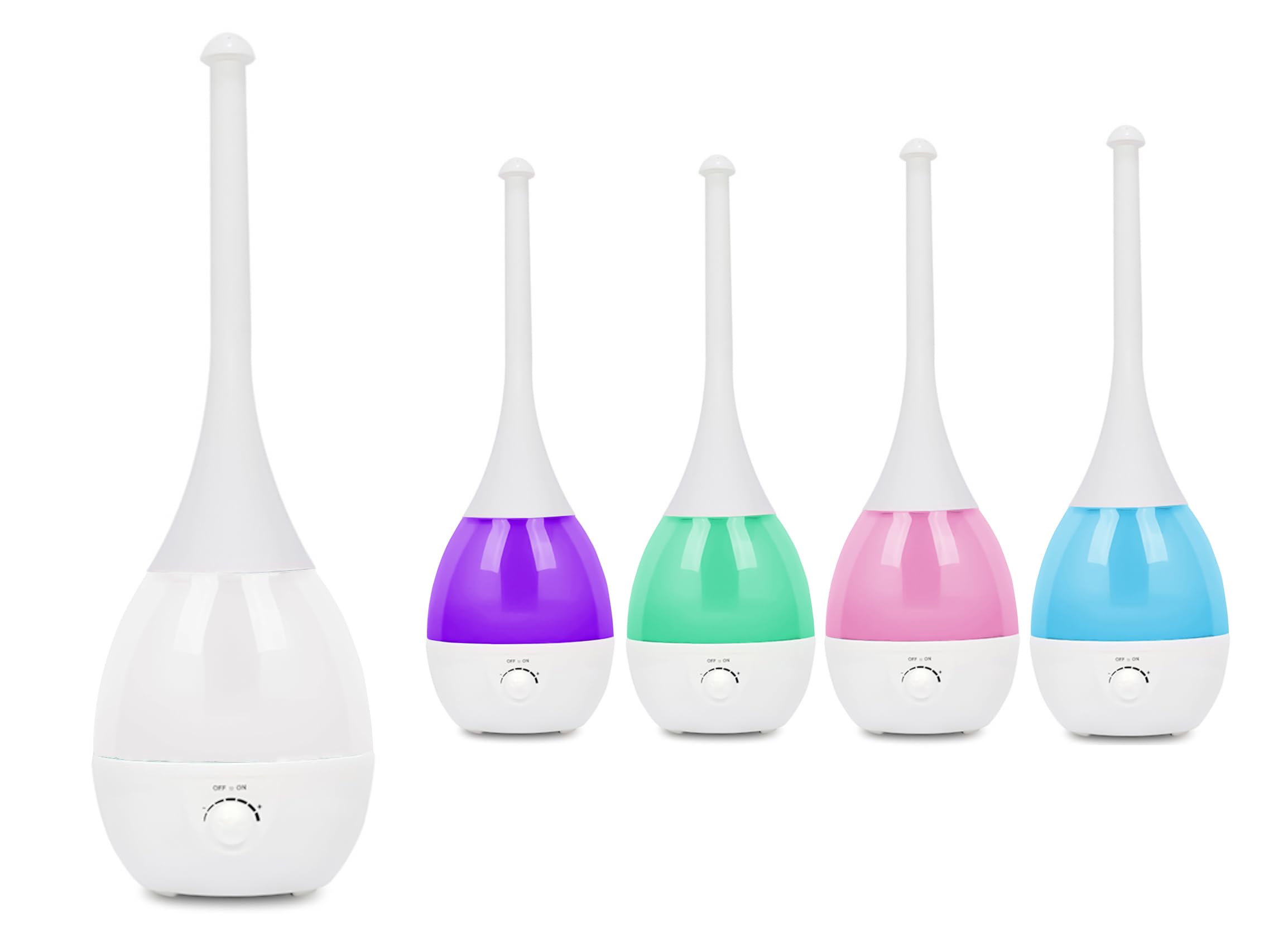 Mobigon 2.6 Litres Humidifier for Room, Cool Mist Ultrasonic Humidifier/Essential Oil Diffuser,Super Quiet 360°Nozzle,Colorful Change,Auto Shut Off&UV Light&,Lasts Up to 24 Hours (A.Blue)