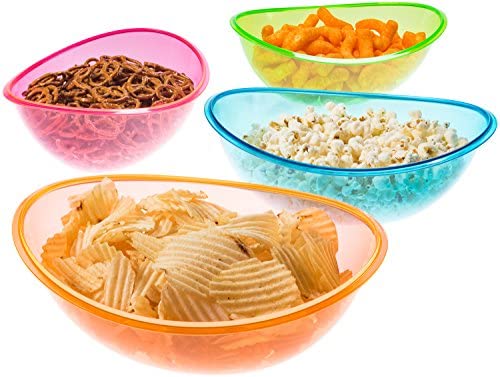Hoolerry Servierschalen-Set – 4 Transparente Acrylschalen + 4 Schaufeln, Für Partys, Salate & Snacks