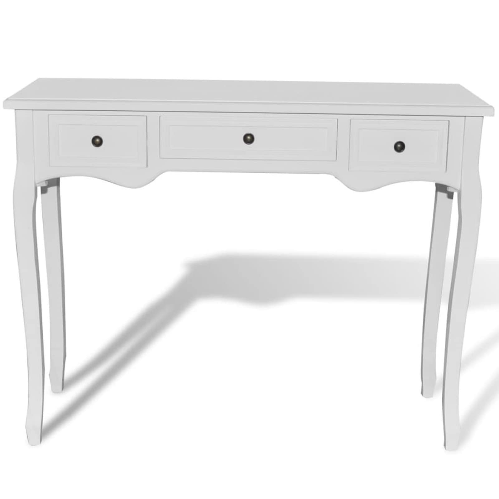 Homgoday Mesa Consola tocador con Tres cajones Blancos Mesas auxiliares de salón,Mesa Consola Recibidor Mueble de Entrada Estrecha Clásica